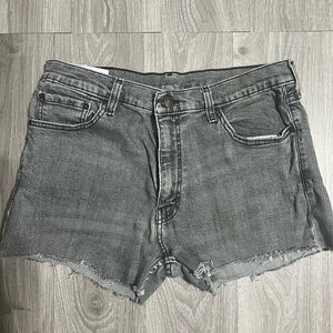 Levi’s 511 Gray Cutoff Denim Shorts W36 Distressed Raw Hem Festival